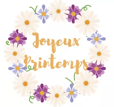 Sticker fenêtre bonjour printemps - TenStickers