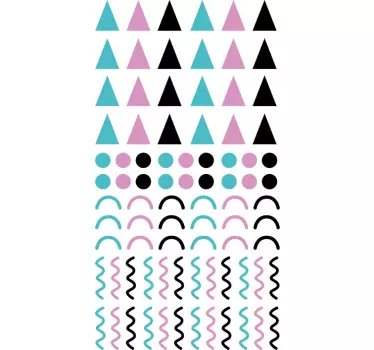 Sticker vintage formes géométriques - TenStickers