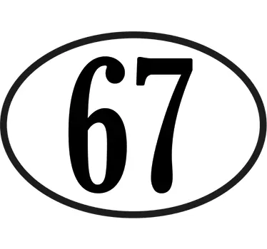 Sticker moto numéro personnalisable ovale noir et blanc - TenStickers