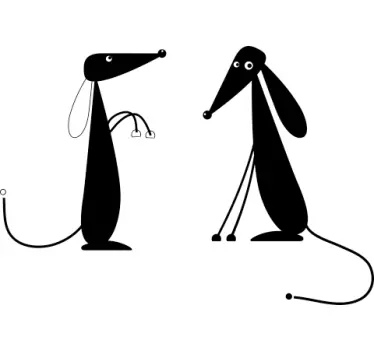 Sticker mural salon chiens saucisses - TenStickers