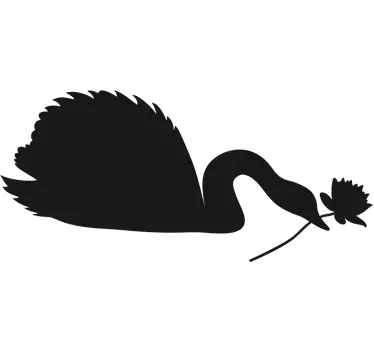Adhésif mural cygne avec fleur - TenStickers