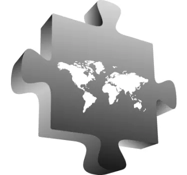 Autocollant carte terrestre puzzle - TenStickers