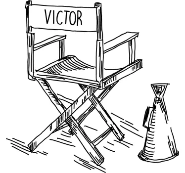 Sticker Cinéma Chaise de directeur personnalisée - TenStickers