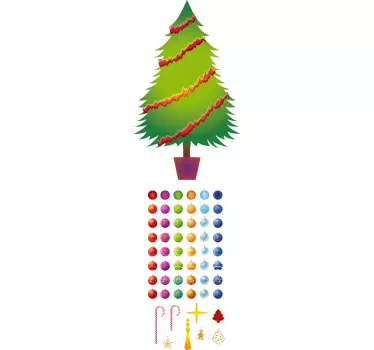 Autocollant decorations arbre de noel - TenStickers
