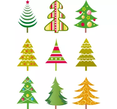 Autocollant kit sapins de Noël - TenStickers