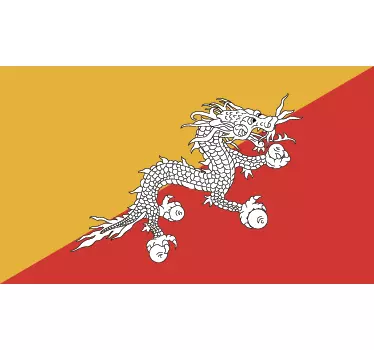 Autocollant mural drapeau Bhoutan - TenStickers