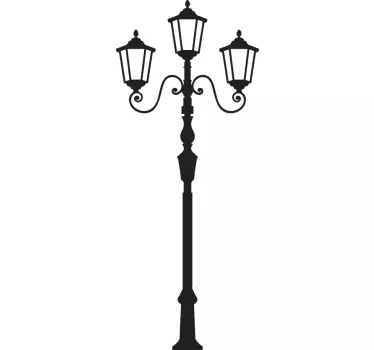 Autocollant mural lampadaire retro - TenStickers