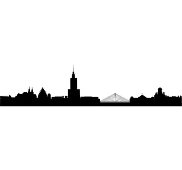 Autocollant mural skyline Varsovie - TenStickers