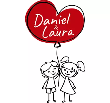 Sticker amour couple personnalisable - TenStickers