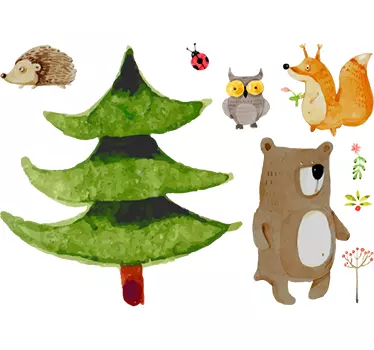Sticker animaux forêt - TenStickers