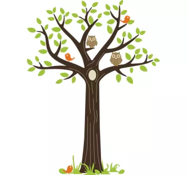 Sticker arbre hiboux - TenStickers