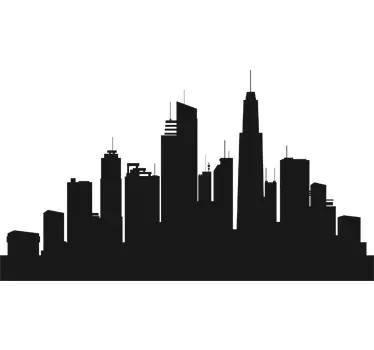 Sticker ardoise a craie skyline - TenStickers