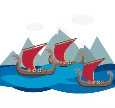 Sticker bateaux viking - TenStickers