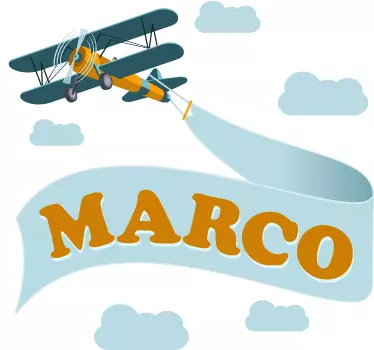 Sticker bebe avion personnalisable - TenStickers