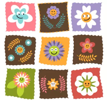 Sticker bébé motifs cadres floraux - TenStickers