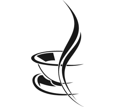 Sticker cuisine silhouette tasse de café chaud - TenStickers