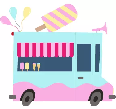 Sticker camion marchand de glace - TenStickers