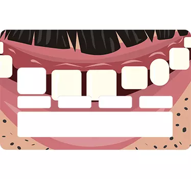 Sticker carte bancaire illustration de bouche drôle - TenStickers