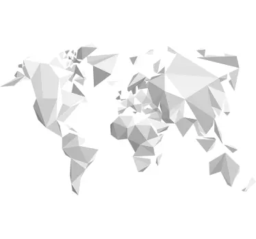 Sticker Carte du Monde Origami - TenStickers