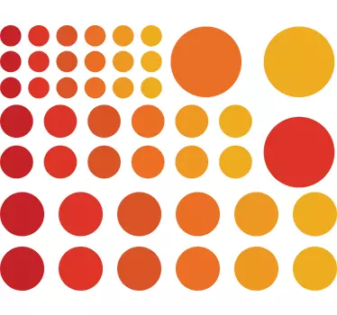 Sticker géométrique pack 45 cercles tons chauds - TenStickers