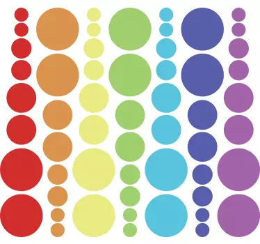 Sticker géométrique pack 56 cercles multicolores - TenStickers