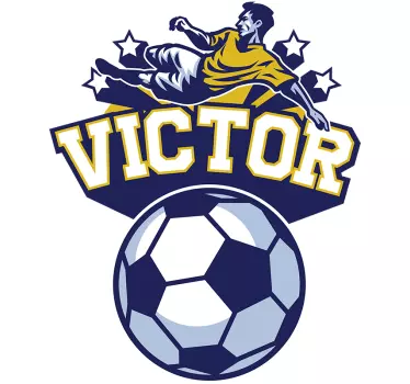 Sticker mural foot ballon et nom personnalisable - TenStickers