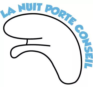 Sticker Maison Schtroumpf dormeur texte - TenStickers