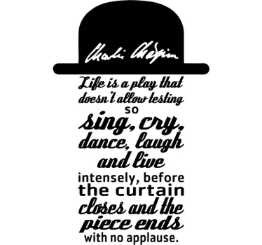 Sticker citation charlie chaplin - TenStickers