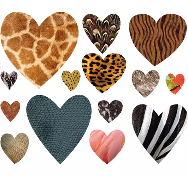 Sticker amour pack de cœurs animal print - TenStickers