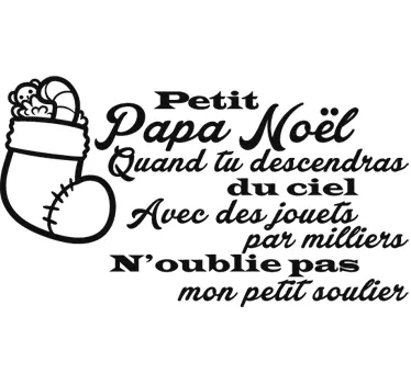 Sticker comptine petit papa noel - TenStickers