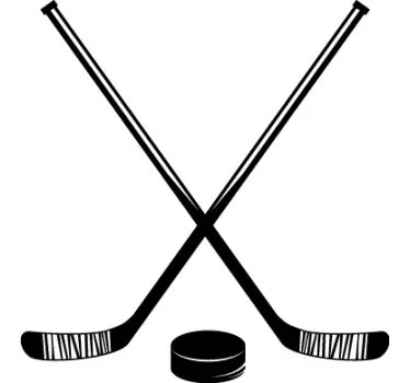 Sticker crosses et palet de hockey - TenStickers