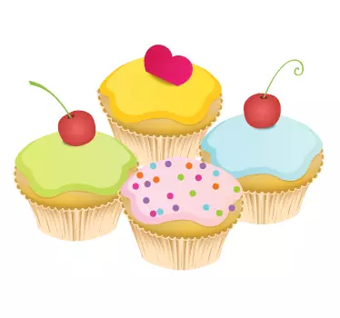 Sticker cuisine cupcakes - TenStickers