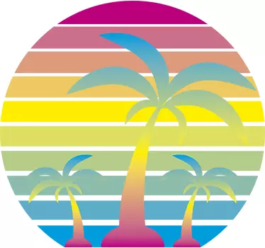 Sticker décoratif coucher de soleil années 80. - TenStickers