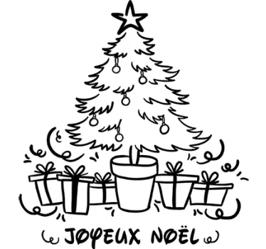 Sticker décoratif sapin de noël - TenStickers