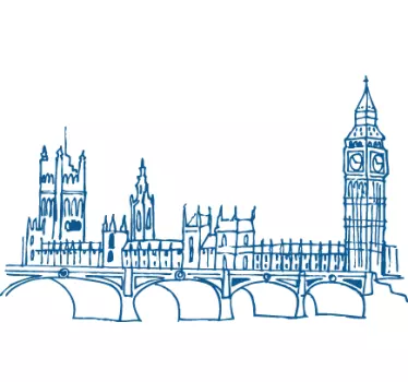 Sticker dessin Big Ben - TenStickers