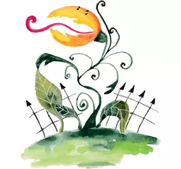 Sticker dessin plante carnivore - TenStickers