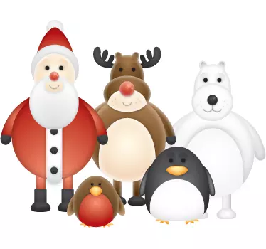 Sticker dessins personnages hivernaux - TenStickers