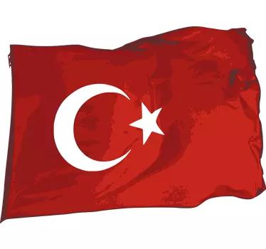 Sticker drapeau turque ondulant - TenStickers