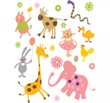 Sticker enfant animaux divers - TenStickers