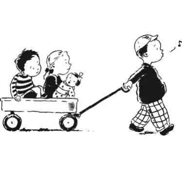 Sticker enfant chariot - TenStickers