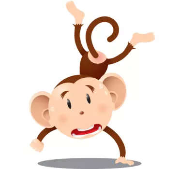 Sticker enfant chimpanzé acrobate - TenStickers
