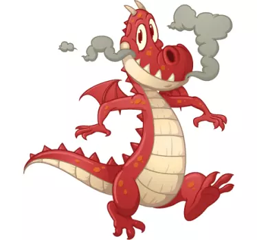 Sticker enfant dragon et fumée - TenStickers
