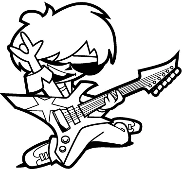 Sticker enfant jeune guitariste - TenStickers