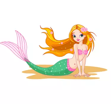 Sticker enfant jolie sirène - TenStickers