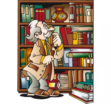 Sticker enfant librairie papy - TenStickers