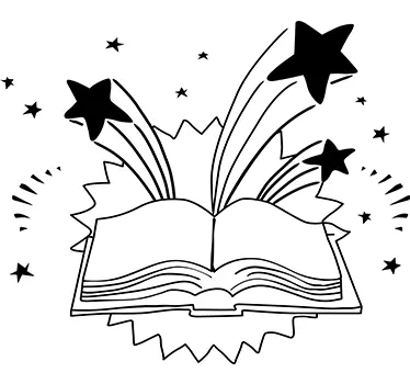 Sticker enfant livre imagination - TenStickers