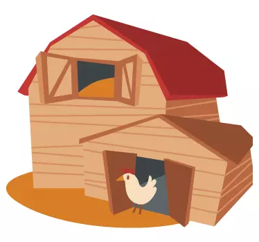 Sticker enfant poulailler et poule - TenStickers