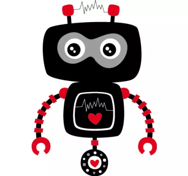 Sticker enfant robot noir - TenStickers