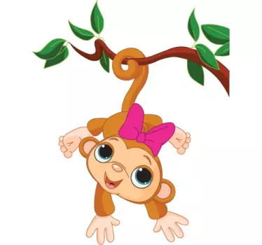 Sticker enfant singe branche - TenStickers