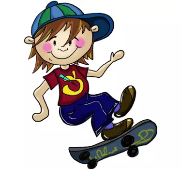 Sticker enfant skater - TenStickers